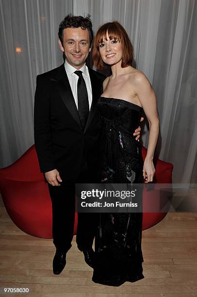 Actor Michael Sheen and guest attends the Tim Burton's 'Alice In Wonderland' afterparty at the Sanderson Hotel on February 25, 2010 in London,...