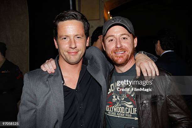 Actors Ross McCall and Scott Grimes attend HBO's premiere of "The Pacific" after party held at The Roosevelt Hotel on February 24, 2010 in Hollywood,...