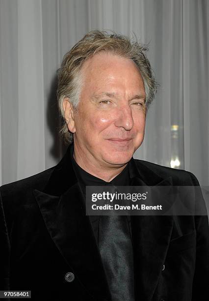 Alan Rickman attends the afterparty following the Royal World Premiere of 'Alice In Wonderland', at The Sanderson Hotel on February 25, 2010 in...