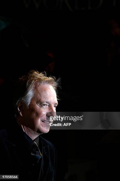British actor Alan Rickman attends the world premier of "Alice in Wonderland" at the Odeon Cinema in London's Leicester Square on February 25, 2010....