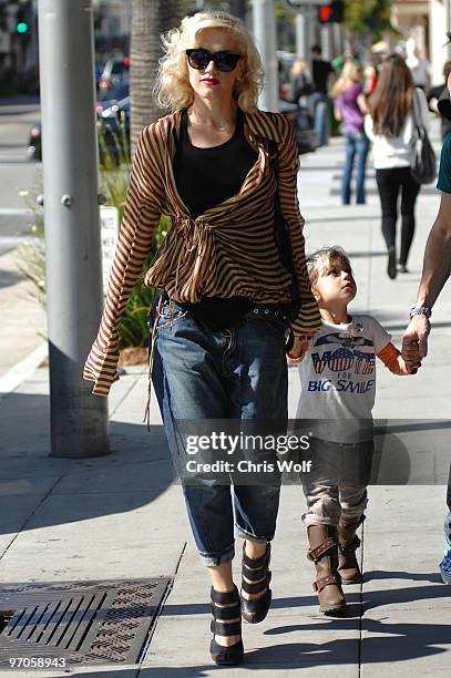 Gwen Stefani and Kingston Rossdale sighting on February 25, 2010 in Beverly Hills, California.