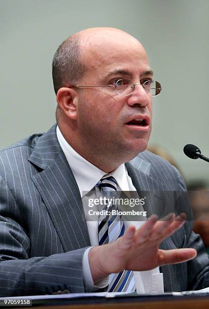 Jeff Zucker, president and chief executive officer of NBC Universal, speaks during a hearing of the House Judiciary Committee in Washington, D.C.,...