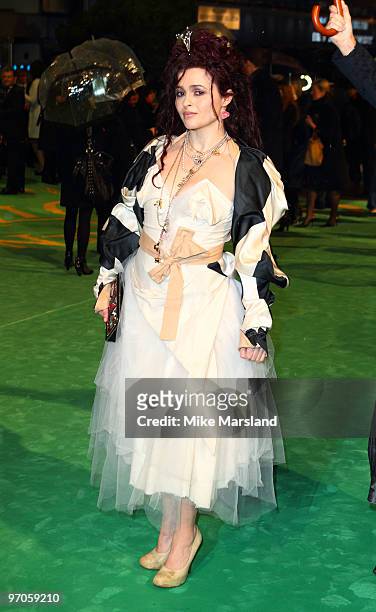 Helena Bonham Carter attends the Royal World Premiere of Tim Burton's 'Alice In Wonderland' at Odeon Leicester Square on February 25, 2010 in London,...