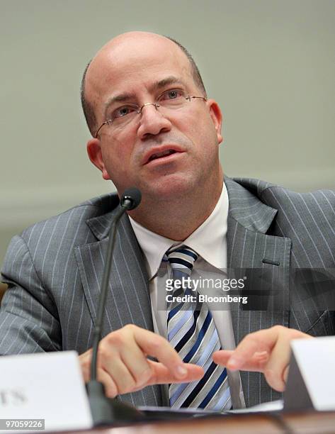Jeff Zucker, president and chief executive officer of NBC Universal, speaks during a hearing of the House Judiciary Committee in Washington, D.C.,...