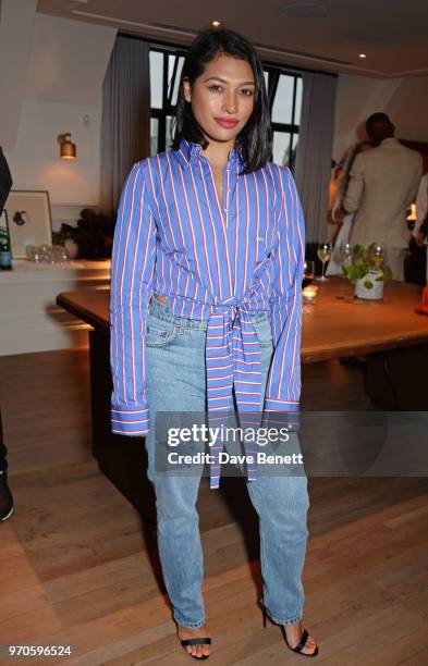 Vanessa White attends the London Fashion Week Men's cocktail party with DANIEL w. FLETCHER and Christian Louboutin at Mortimer House on June 9, 2018...