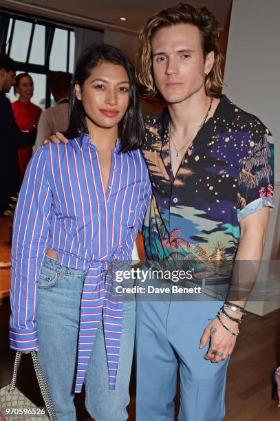 Vanessa White and Dougie Poynter attend the London Fashion Week Men's cocktail party with DANIEL w. FLETCHER and Christian Louboutin at Mortimer...