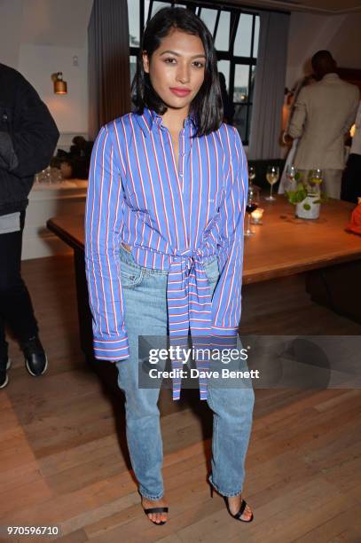 Vanessa White attends the London Fashion Week Men's cocktail party with DANIEL w. FLETCHER and Christian Louboutin at Mortimer House on June 9, 2018...