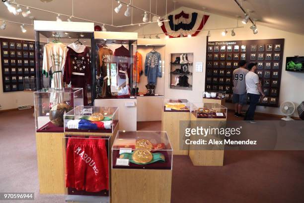 Visitors are seen at the International Boxing Hall of Fame for the Weekend of Champions induction events on June 9, 2018 in Canastota, New York.