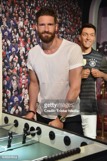 Former German soccer player Arne Friedrich opens new football area at Madame Tussaud on June 8, 2018 in Berlin, Germany.