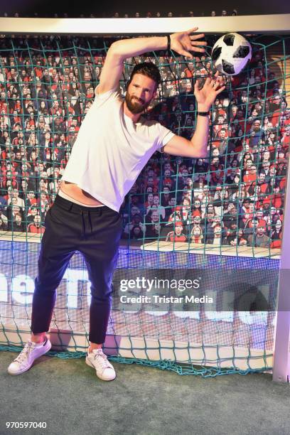 Former German soccer player Arne Friedrich opens new football area at Madame Tussaud on June 8, 2018 in Berlin, Germany.