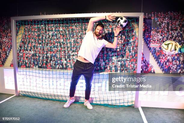 Former German soccer player Arne Friedrich opens new football area at Madame Tussaud on June 8, 2018 in Berlin, Germany.