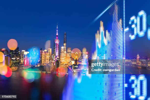 shanghai stock market - international stock pictures, royalty-free photos & images