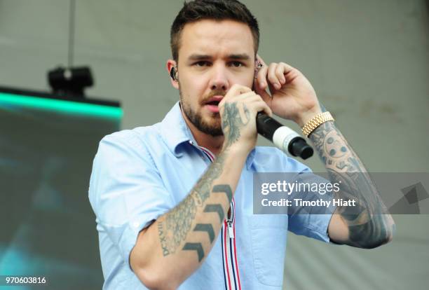 Recording Artist Liam Payne performs during Nickelodeon SlimeFest at Huntington Bank Pavilion at Northerly Island on June 9, 2018 in Chicago,...