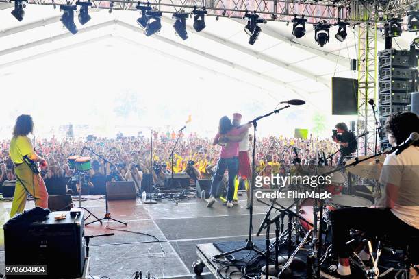 Knox Fortune performs onstage with Chance The Rapper at That Tent during day 3 of the 2018 Bonnaroo Arts And Music Festival on June 9, 2018 in...
