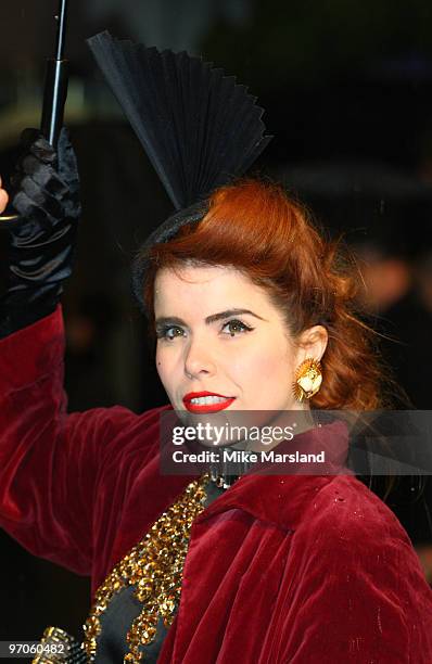 Paloma Faith attends the Royal World Premiere of Tim Burton's 'Alice In Wonderland' at Odeon Leicester Square on February 25, 2010 in London, England.