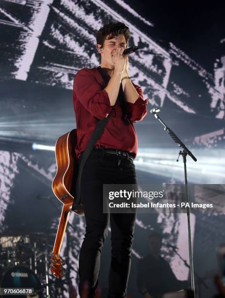 Shawn Mendes on stage during Capital's Summertime Ball with Vodafone at Wembley Stadium, London. PRESS ASSOCIATION Photo. This summer's hottest...