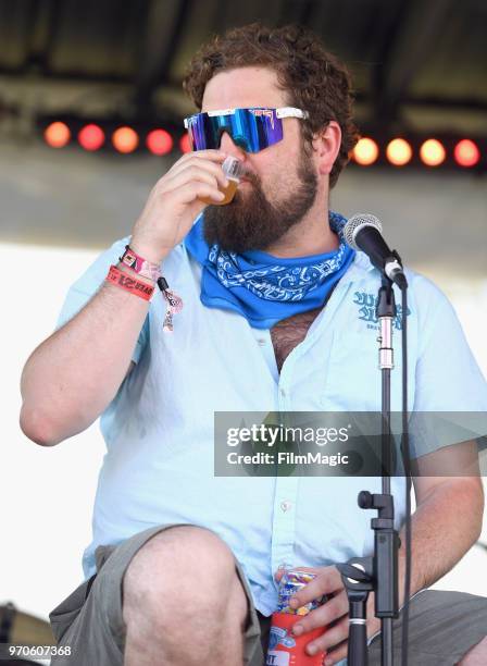 Panelists speak onstage during Music & Connection: Common Ground in Experiences, Music and Community at Solar Stage during day 3 of the 2018 Bonnaroo...