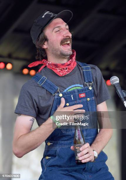 Panelists speaks onstage during Music & Connection: Common Ground in Experiences, Music and Community at Solar Stage during day 3 of the 2018...