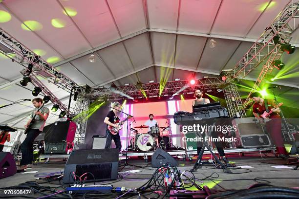 Pond performs onstage at This Tent during day 3 of the 2018 Bonnaroo Arts And Music Festival on June 9, 2018 in Manchester, Tennessee.