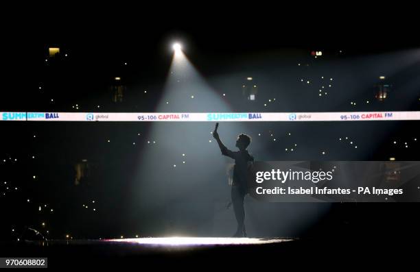 Shawn Mendes on stage during Capital's Summertime Ball with Vodafone at Wembley Stadium, London.