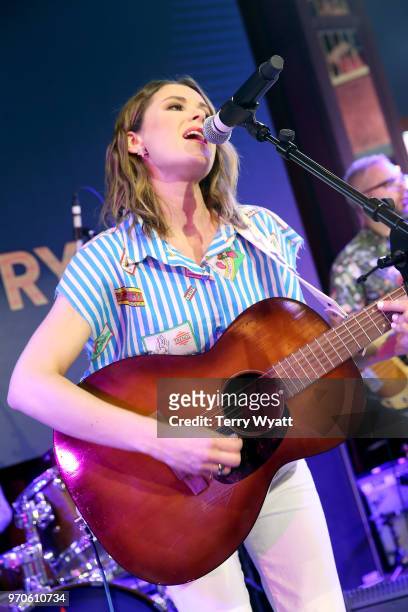 Jillian Jacqueline performs on stage at the Spotify's Hot Country Presents Midland more at Ole Red During CMA Fest at Ole Red on June 9, 2018 in...