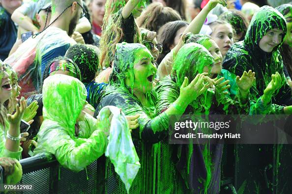 Stable Slimed Young guests getting slimed during Nickelodeon SlimeFest at ...