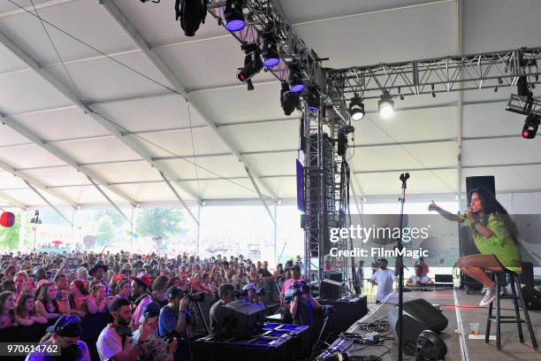 Jessie Reyez performs onstage at That Tent during day 3 of the 2018 Bonnaroo Arts And Music Festival on June 9, 2018 in Manchester, Tennessee.