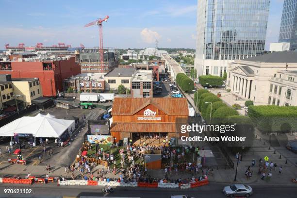 An outside view of the HGTV Lodge at CMA Music Fest on June 9, 2018 in Nashville, Tennessee.
