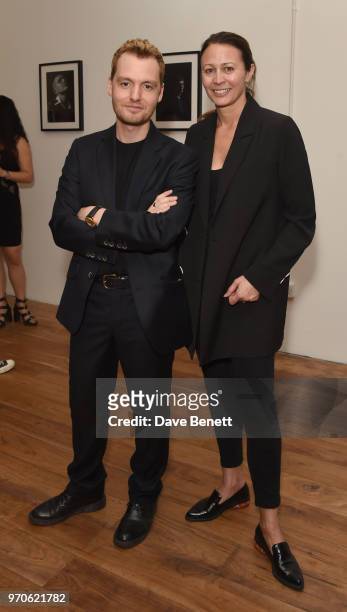 Jonathan Daniel Pryce and Caroline Rush attend GarconJon 10 Years Of Street Style presented by Vogue Hommes at 13 Floral Street on June 9, 2018 in...