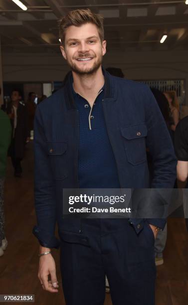 Jim Chapman attends GarconJon 10 Years Of Street Style presented by Vogue Hommes at 13 Floral Street on June 9, 2018 in London, England.