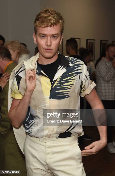 Fletcher Cowan attends GarconJon 10 Years Of Street Style presented by Vogue Hommes at 13 Floral Street on June 9, 2018 in London, England.