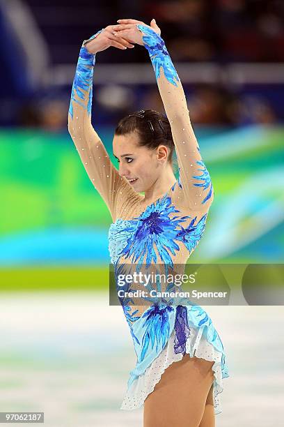 Sarah Hecken of Germany competes in the Ladies Free Skating on day 14 of the 2010 Vancouver Winter Olympics at Pacific Coliseum on February 25, 2010...