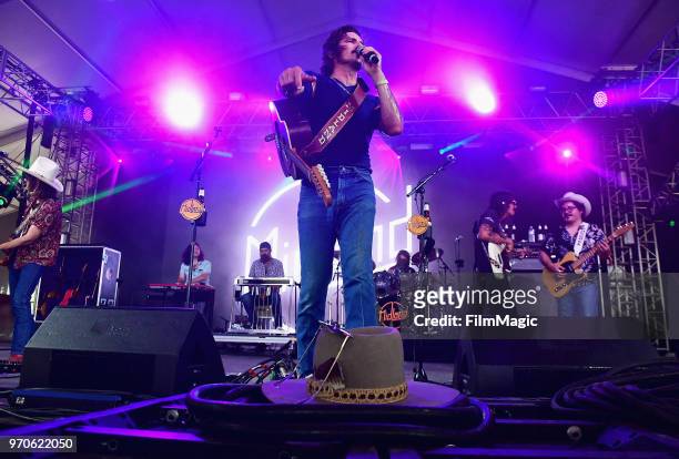 Cameron Duddy, Mark Wystrach, and Jess Carson of Midland perform onstage at This Tent during day 3 of the 2018 Bonnaroo Arts And Music Festival on...