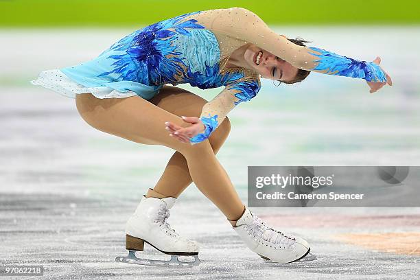 Sarah Hecken of Germany competes in the Ladies Free Skating on day 14 of the 2010 Vancouver Winter Olympics at Pacific Coliseum on February 25, 2010...