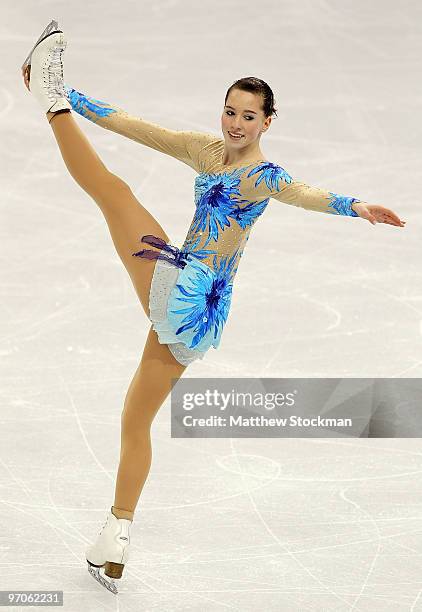 Sarah Hecken of Germany competes in the Ladies Free Skating on day 14 of the 2010 Vancouver Winter Olympics at Pacific Coliseum on February 25, 2010...