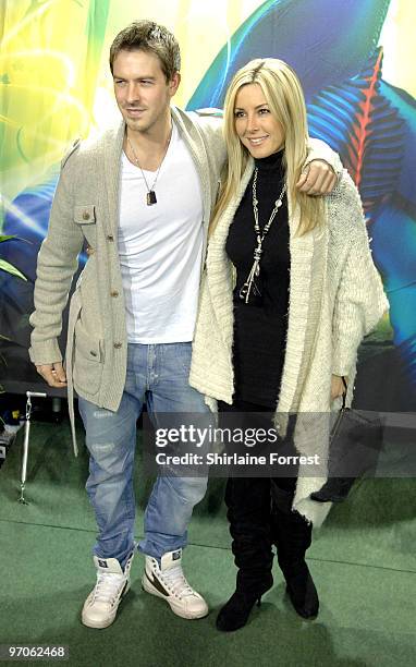 Ashley Taylor-Dawson with girlfriend Karen McKay attend a green carpet photocall for Cirque du Soleil's 'Varekai' at The White Grand Chapiteau at The...