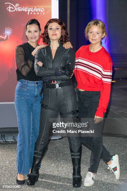 Actresses Virginie Ledoyen and Virginie Efira attend the 'Marvel Summer of Super Heroes' opening ceremony at Disneyland Paris on June 9, 2018 in...