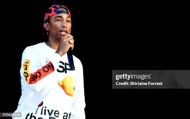 Pharrell Williams of N.E.R.D performs on day one of Parklife Festival at Heaton Park on June 9, 2018 in Manchester, England.