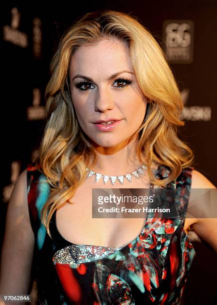 Actress Anna Paquin arrives at the 12th Annual Costume Designers Guild Awards with Presenting Sponsor Swarovski at The Beverly Hilton hotel on...