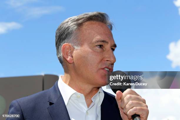 King County Executive Dow Constantine speaks at a press conference outside a Federal Detention Center holding migrant women on June 9, 2018 in...