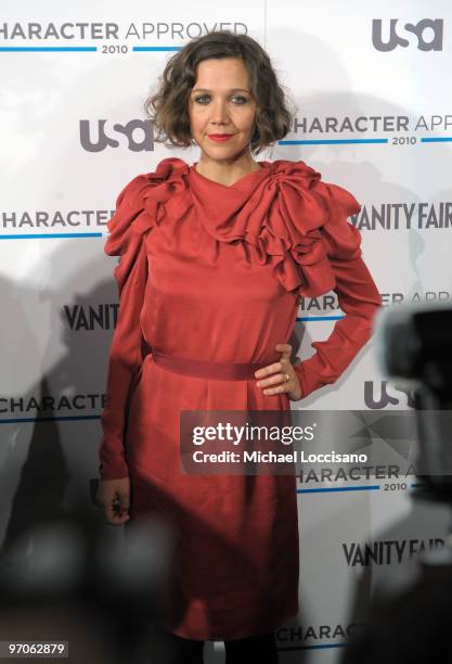 Actress Maggie Gyllenhaal attends the 2nd Annual Character Approved Awards cocktail reception at The IAC Building on February 25, 2010 in New York...