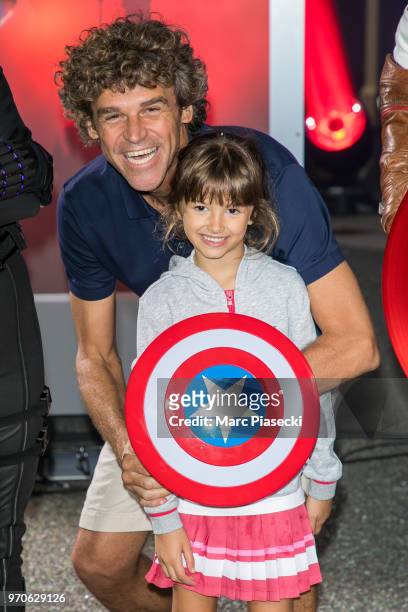 Gustavo Kuerten and Maria Augusta Kuerten attend the 'Marvel Summer of Super Heroes' opening ceremony at Disneyland Paris on June 9, 2018 in Paris,...