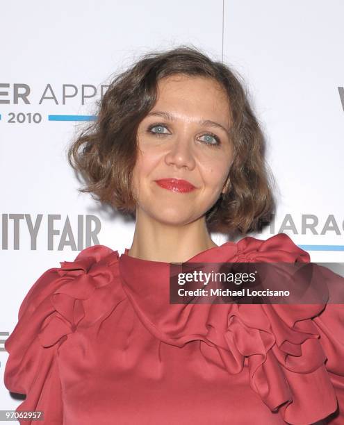 Actress Maggie Gyllenhaal attend the 2nd Annual Character Approved Awards cocktail reception at The IAC Building on February 25, 2010 in New York...