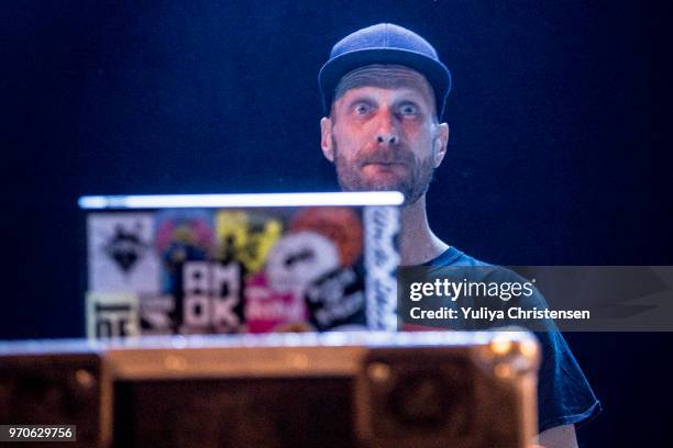 Andrew Fearn of Sleaford Mods onstage at the Northside Festival on June 9, 2018 in Aarhus, Denmark.