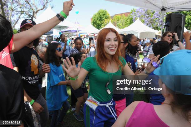 Actress Ainsley Ross participates in the 49th Annual Special Olympics Southern California Summer Games Media Day held at Cal State Long Beach on June...