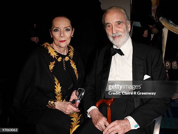 Actor Sir Christopher Lee and his wife Gitte Lee attend the Royal World Premiere of 'Alice In Wonderland' at Odeon Leicester Square on February 25,...