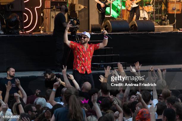 Arnim Teutoburg-Weißof the German band Beatsteaks performs live on stage during a concert at Waldbuehne Berlin on June 9, 2018 in Berlin, Germany.