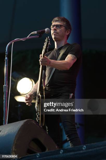 Bernd Kurtzke of the German band Beatsteaks performs live on stage during a concert at Waldbuehne Berlin on June 9, 2018 in Berlin, Germany.