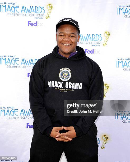 Actor Kyle Massey attends the 41st NAACP Image Awards' Celebrity Golf Challenge at the Trump National Golf Club on February 25, 2010 in Palos Verdes...