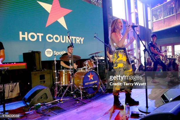 Kassi Ashton performs on stage at the Spotify's Hot Country Presents Midland more at Ole Red During CMA Fest at Ole Red on June 9, 2018 in Nashville,...